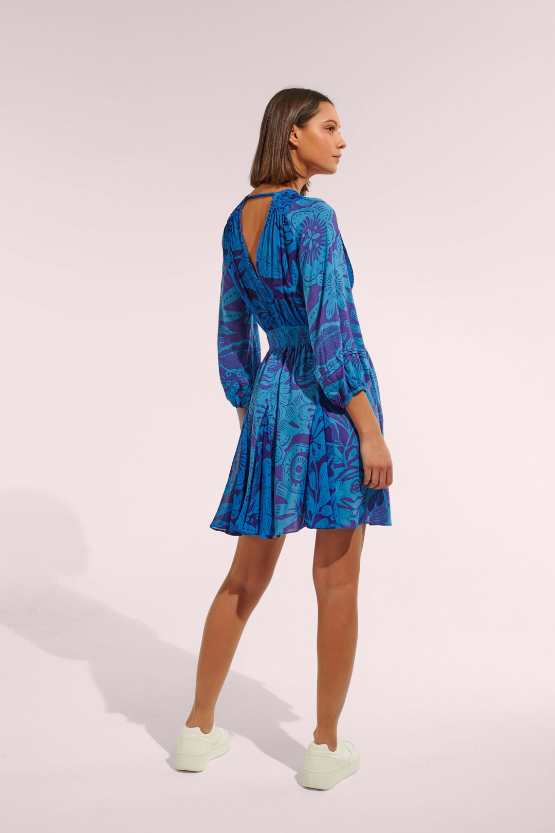 Mini Dress Anabelle - Blue Gauguin