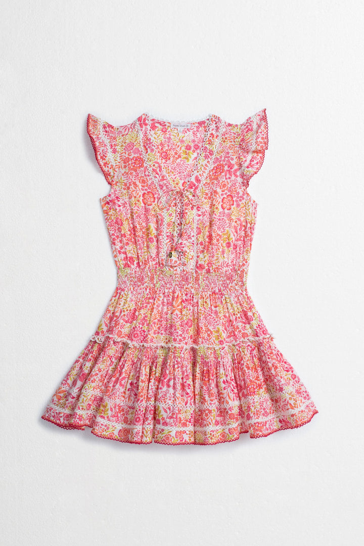 Kids Mini Dress Anais - White Pink Nature