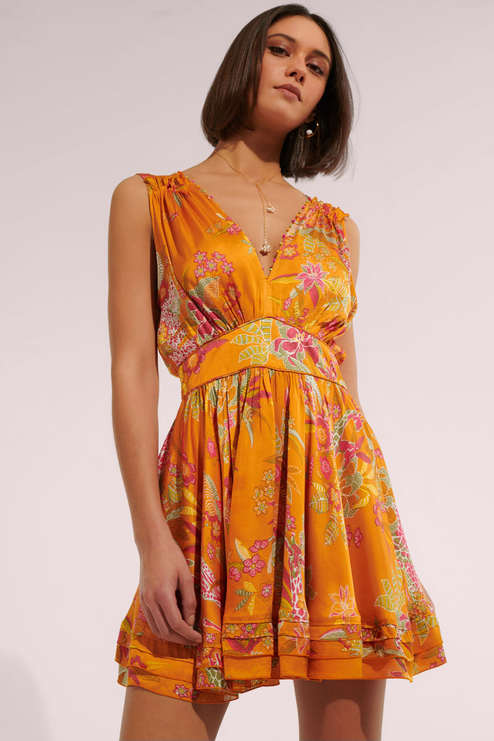 Mini Dress Bessie - Orange Leo Forest