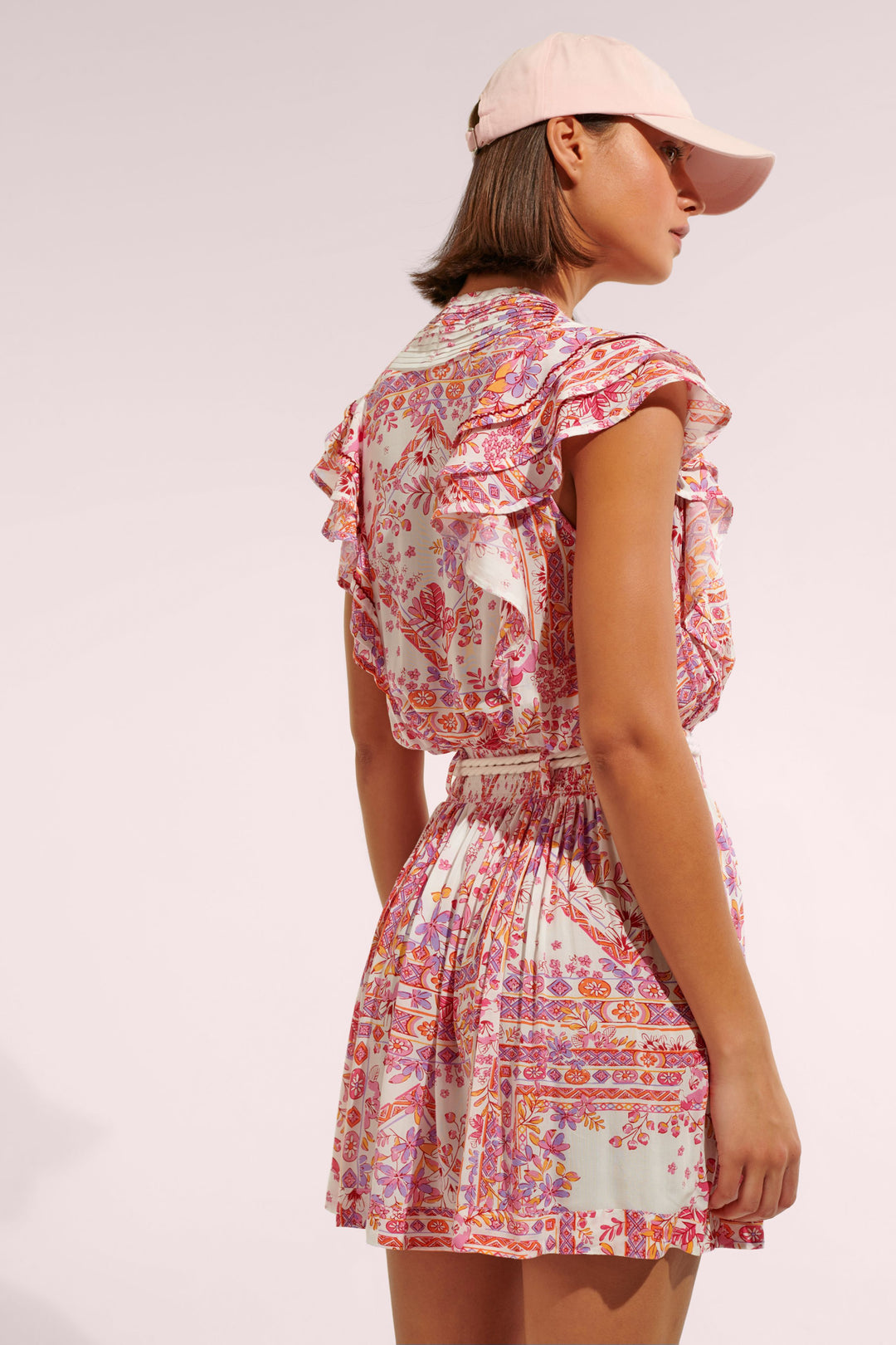 Mini Dress Bice - Pink Foulard