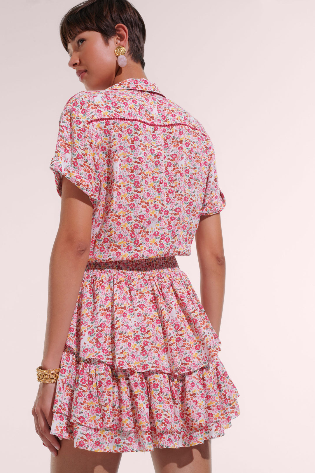 Robe Courte Brenda - Pink Jardin