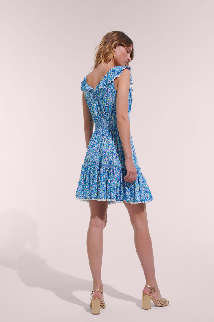 Mini Dress Bruna - Blue Ocean Flowers