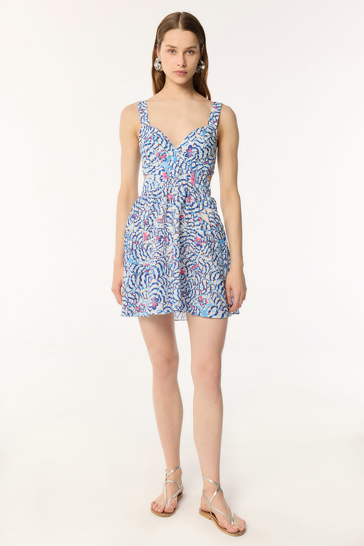 Robe Courte Coco - Blue Wings Flower