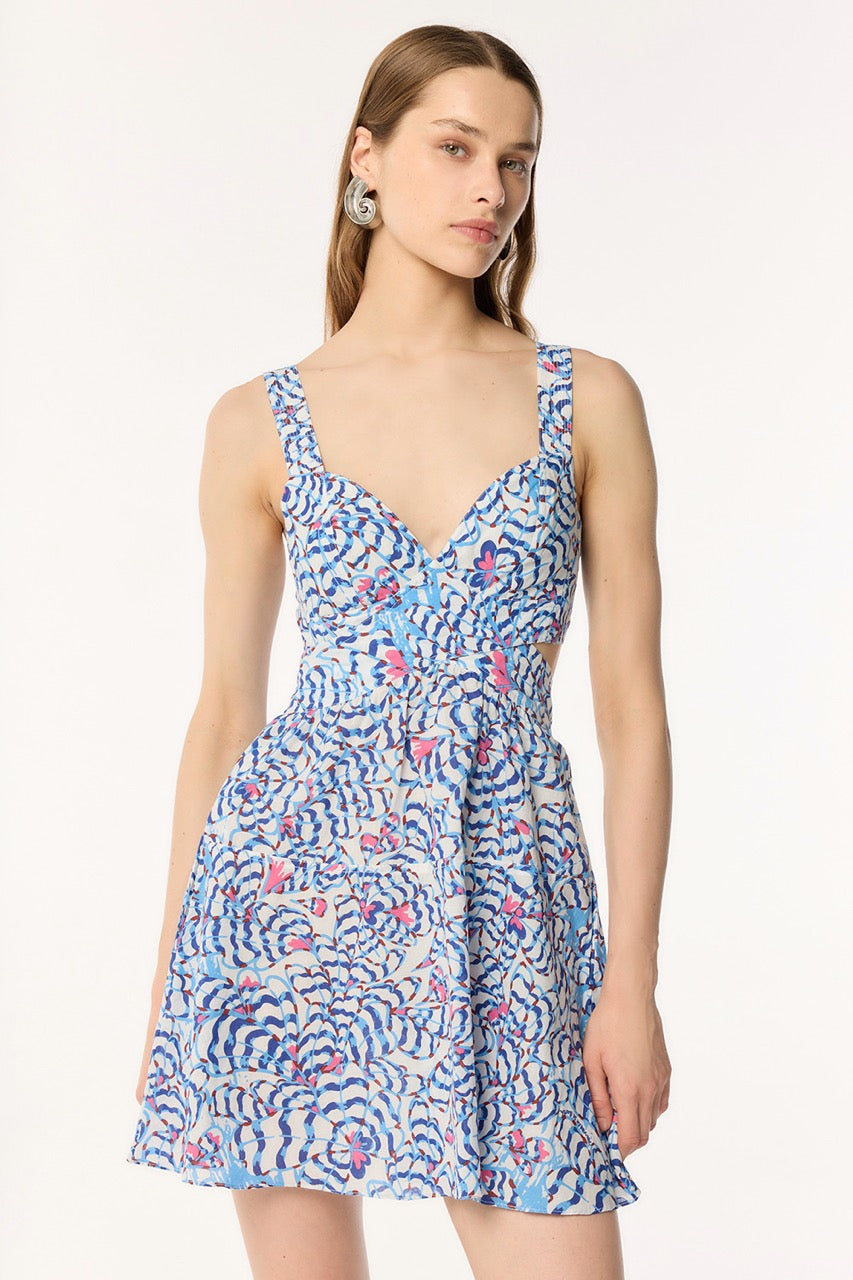 Mini Dress Coco - Blue Wings Flower