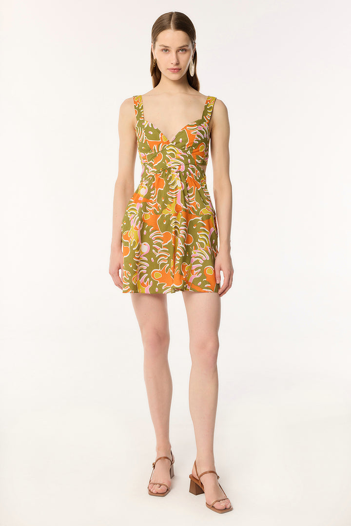 Mini Dress Coco - Green Geo Afro