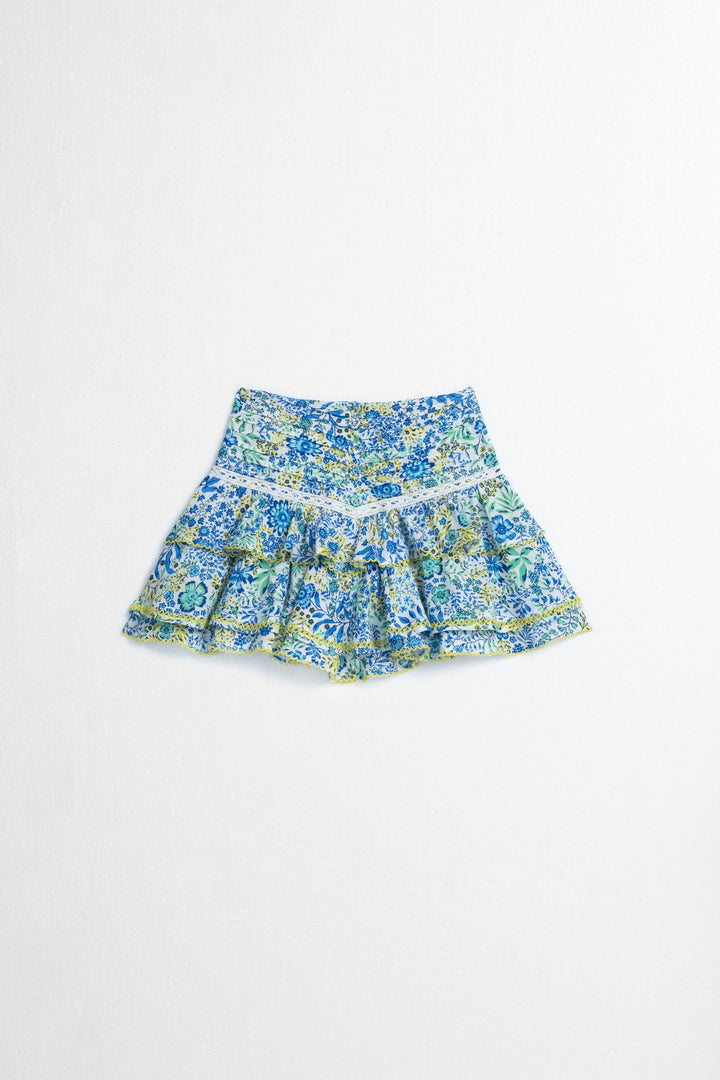 Kids Mini Skirt Alizee - White Blue Nature