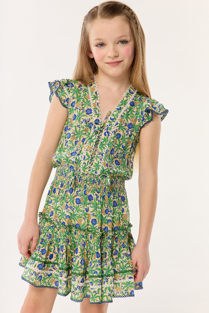 Robe Courte Enfant Anais - Blue Honolulu