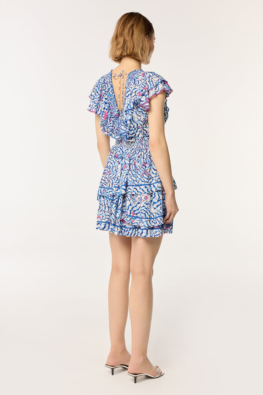 Mini Dress Carol - Blue Wings Flower