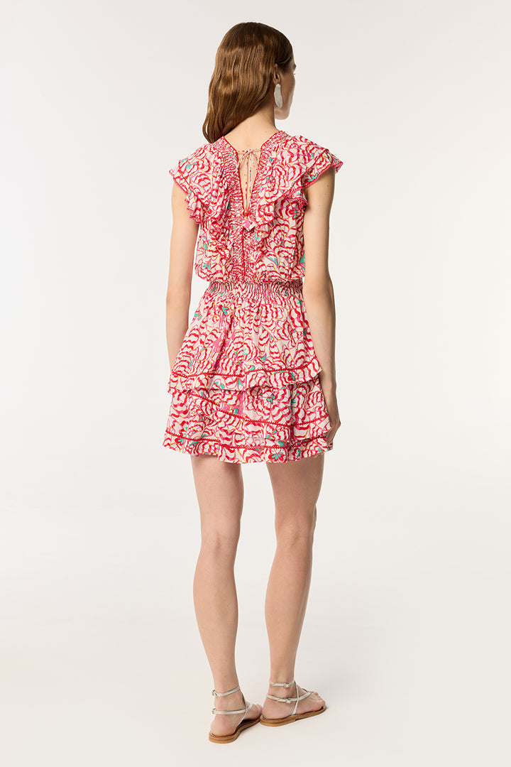 Mini Dress Carol - Pink Wings Flower