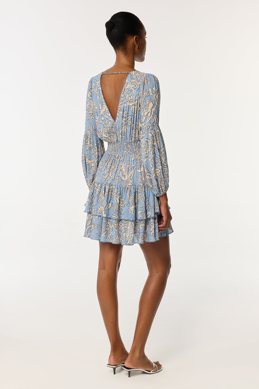 Mini Dress Chiara - Blue Oriental Foulard