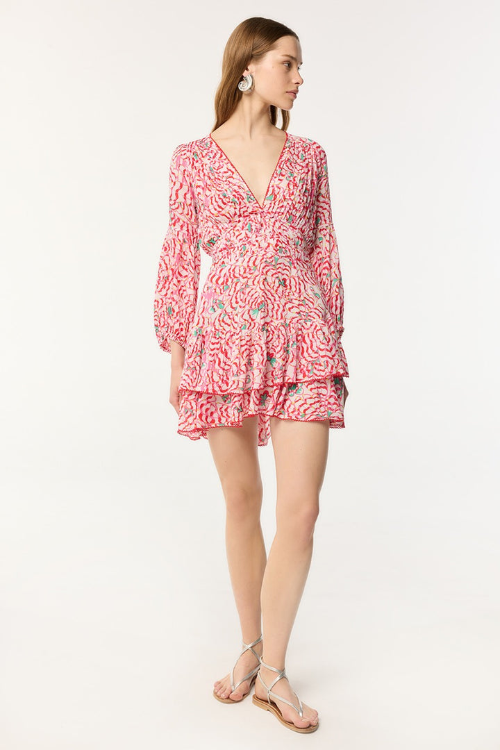 Mini Dress Chiara - Pink Wings Flower