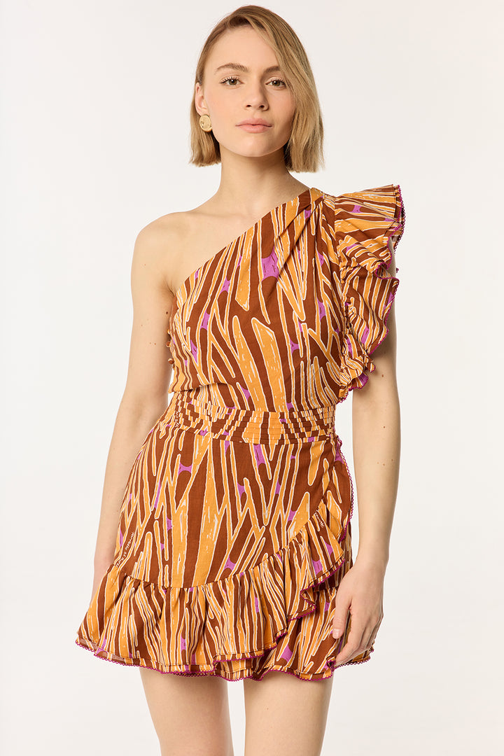 Robe Courte Corinne - Orange Bamboo