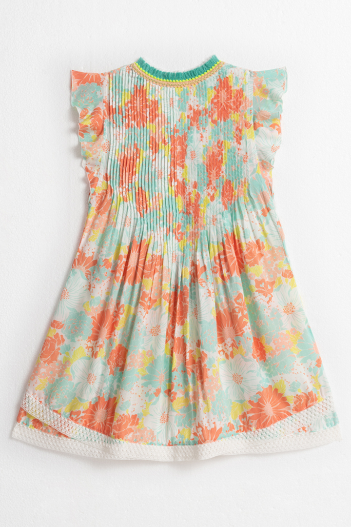 Kids Mini Dress Sasha - Orange Flower Mix