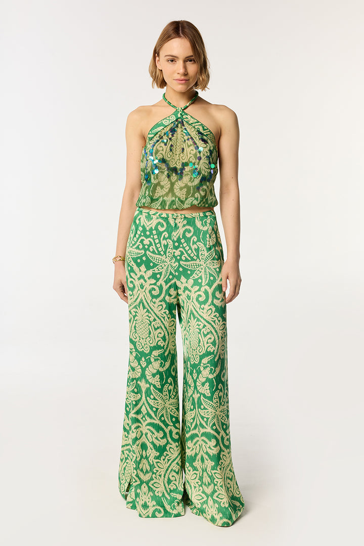 Pantalon Clea - Green Macro Ikat