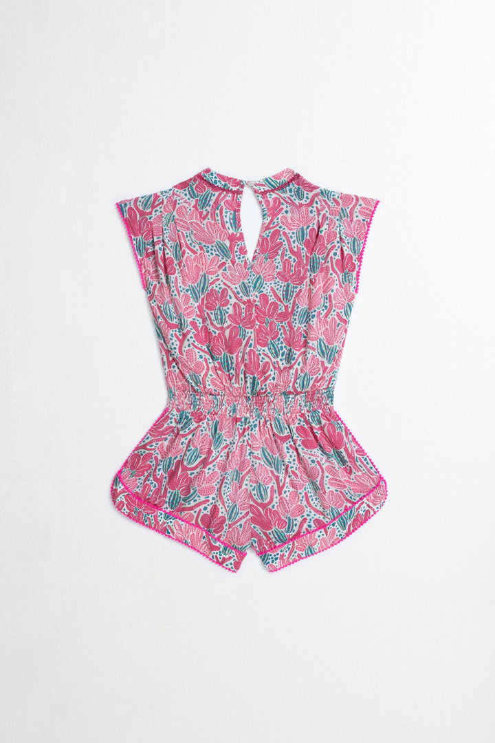 Kids Short Jumpsuit Anaik - Pink Kaktus