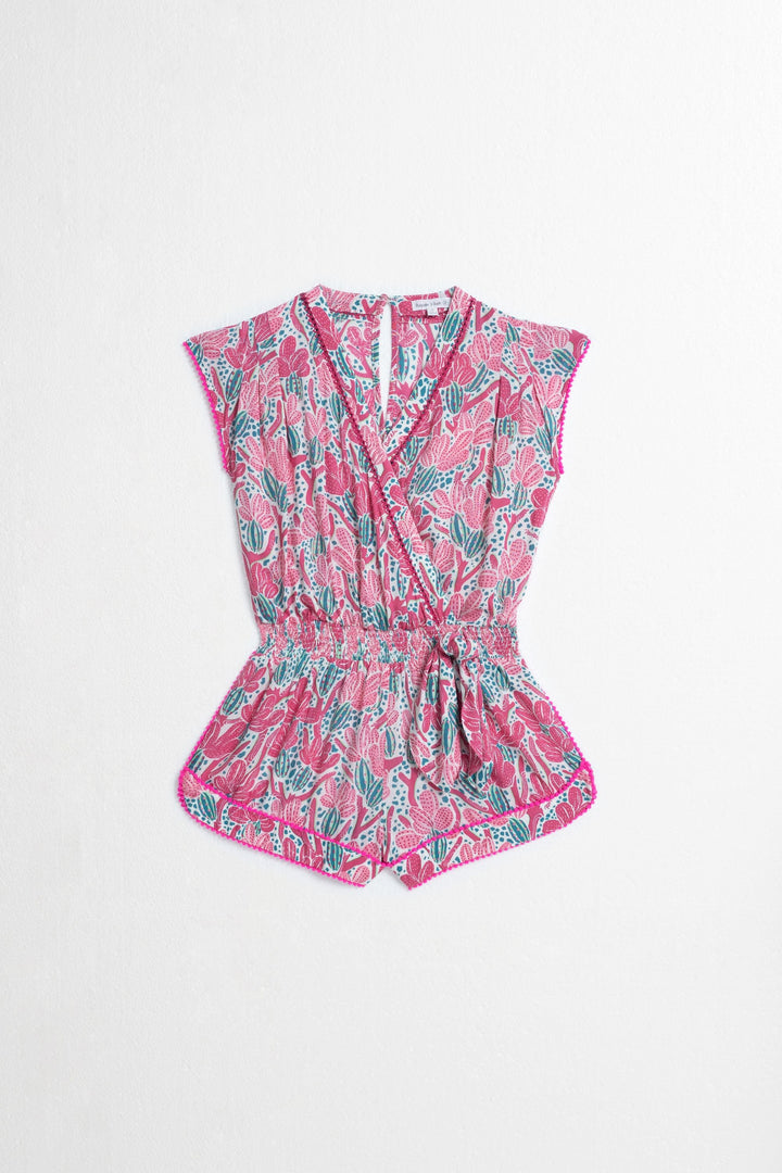 Kids Short Jumpsuit Anaik - Pink Kaktus