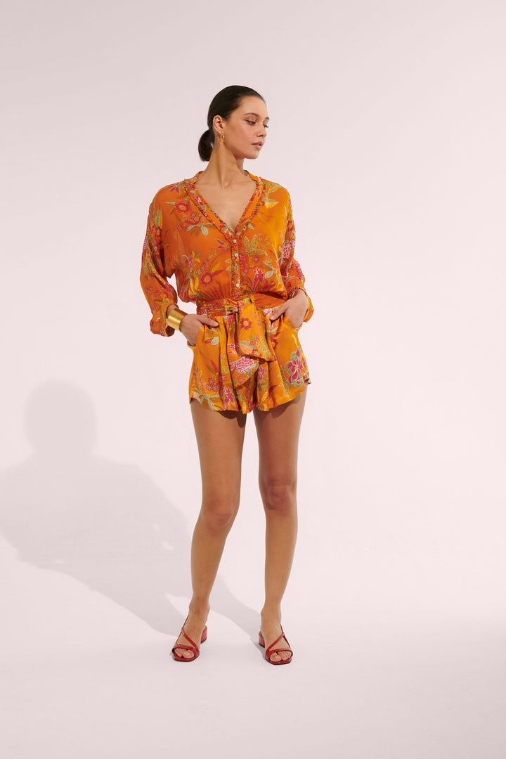 Short Jumpsuit Azia - Orange Leo Forest