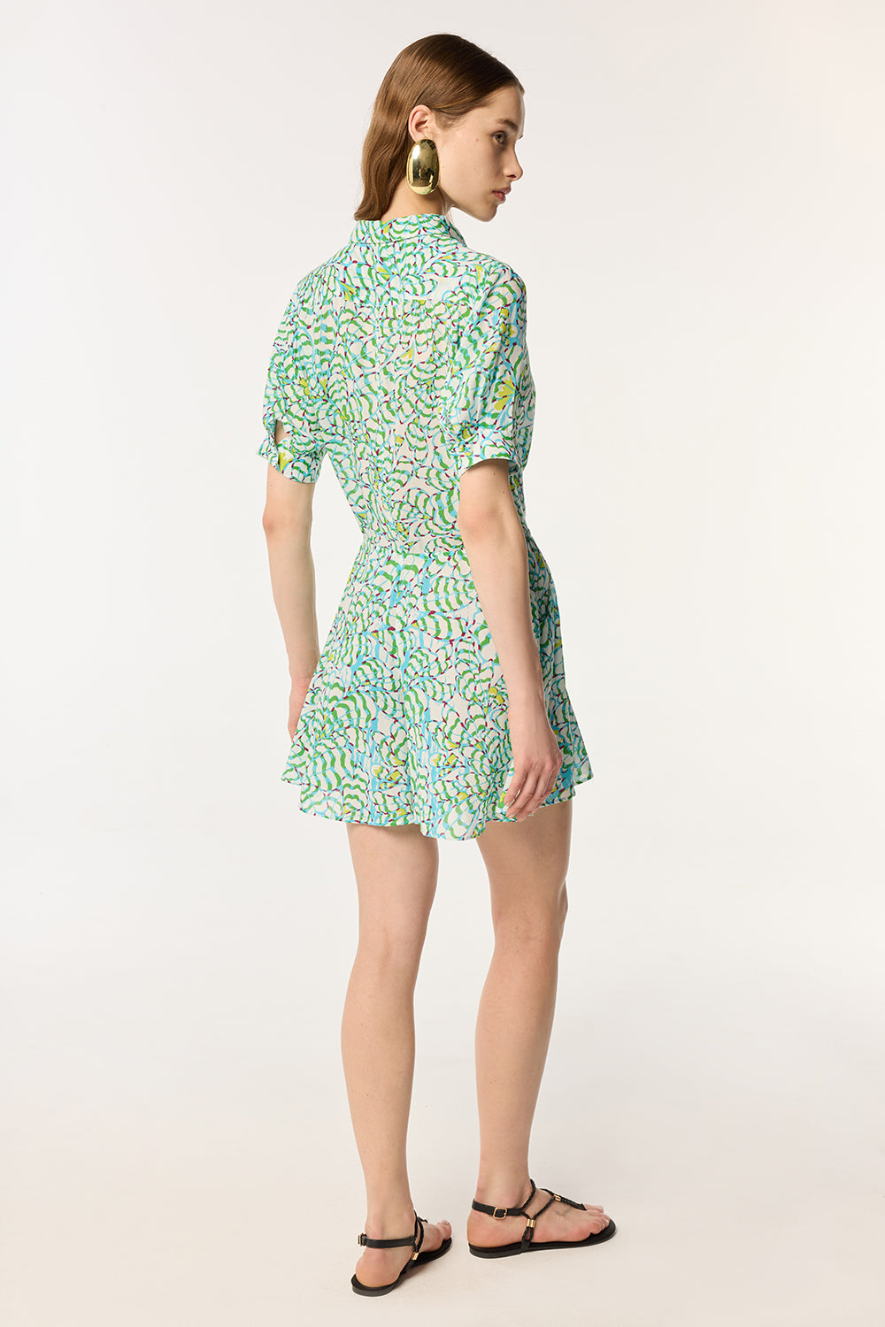 Short Jumpsuit Bettina - Green Wings Flower