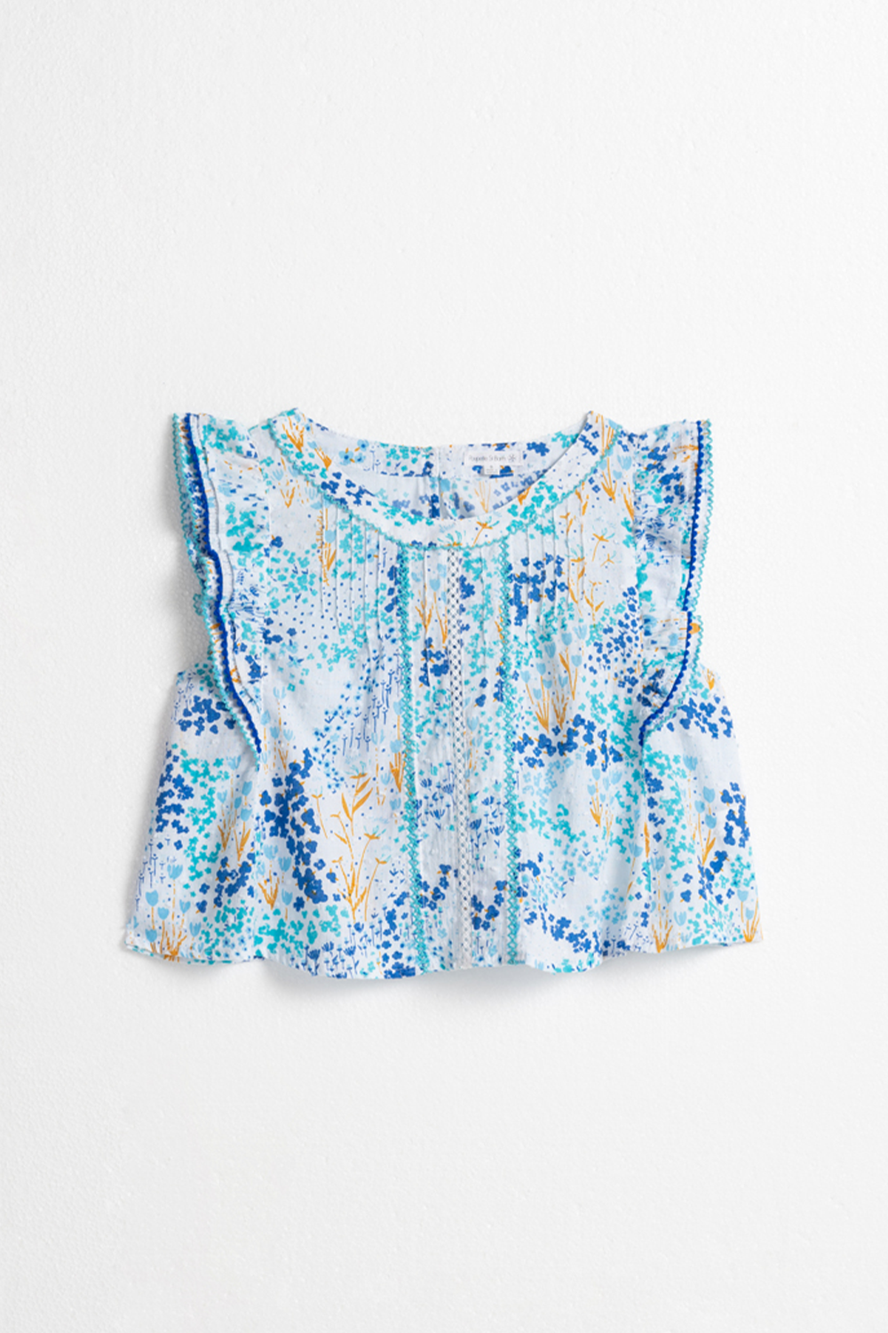 Kids Top Adeh - White Blue Tulipe