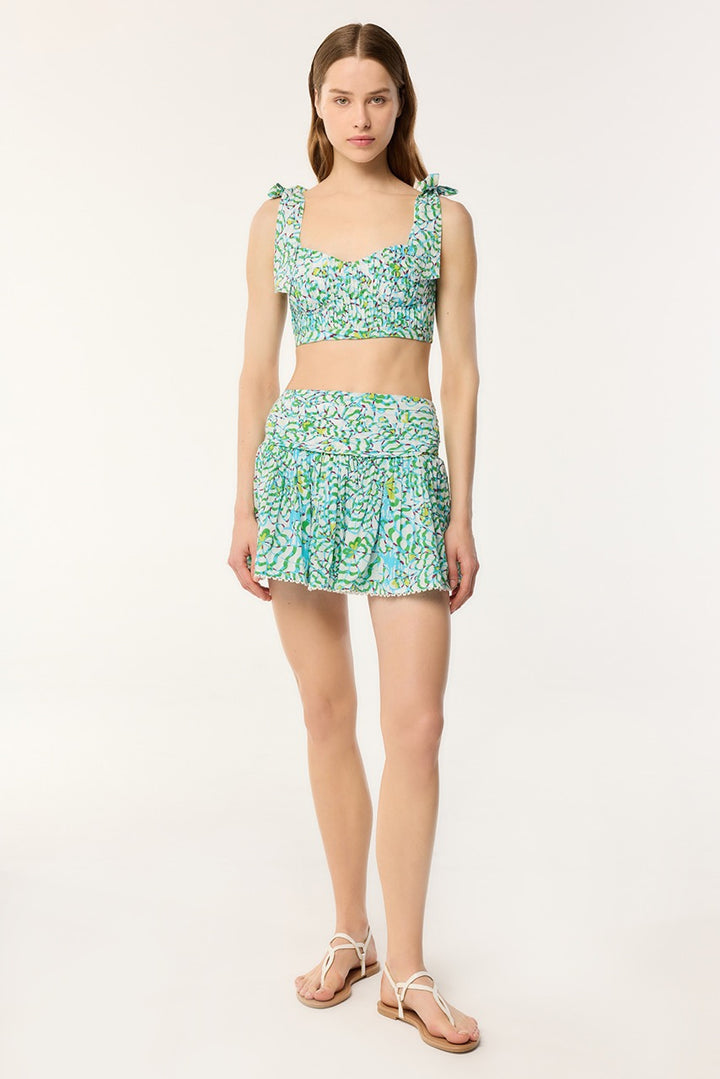 Mini Skirt Colleen - Green Wings Flower