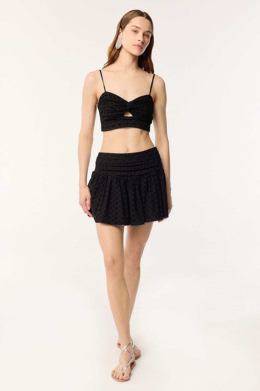 Poupette St. Barth blk poppy crop top deals M