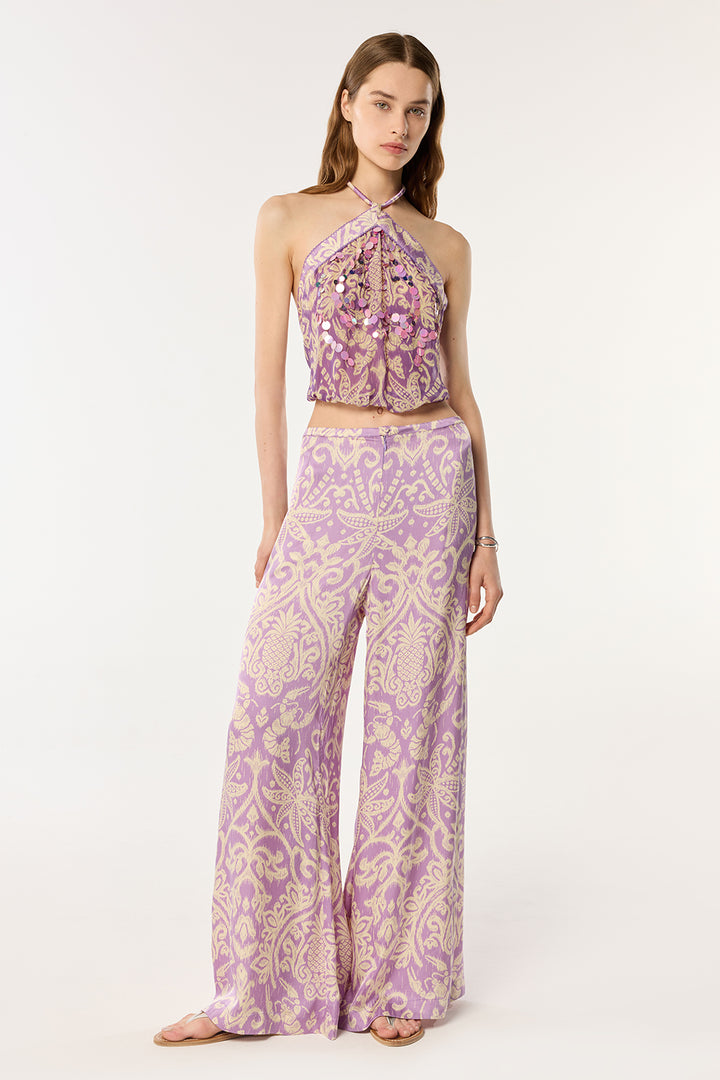 Top Isabelle - Purple Macro Ikat