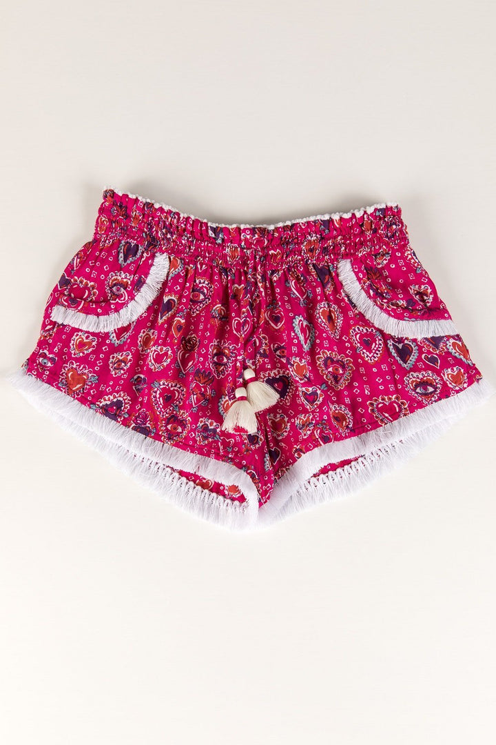 Kids Boxer Short Lulu Lace Trimmed - Pink Milagros