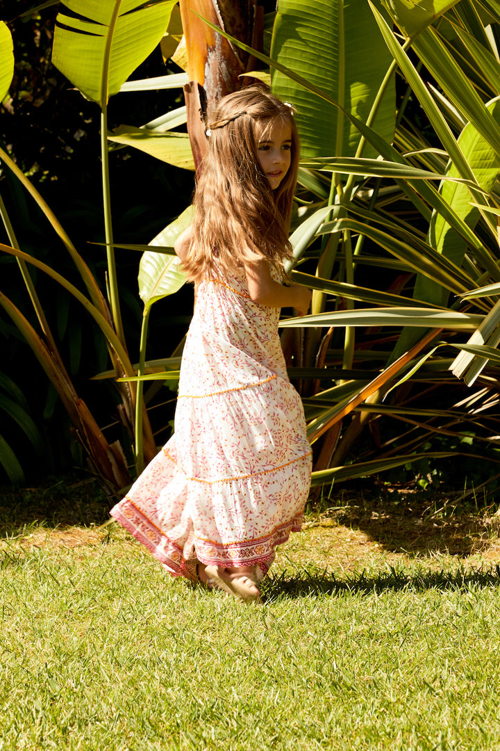 Poupette St Barth - Kids Long Dress Pippa Pink Cerise