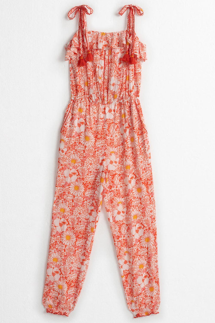 Kids Long Jumpsuit Astra - Orange Mid 70'S Garden