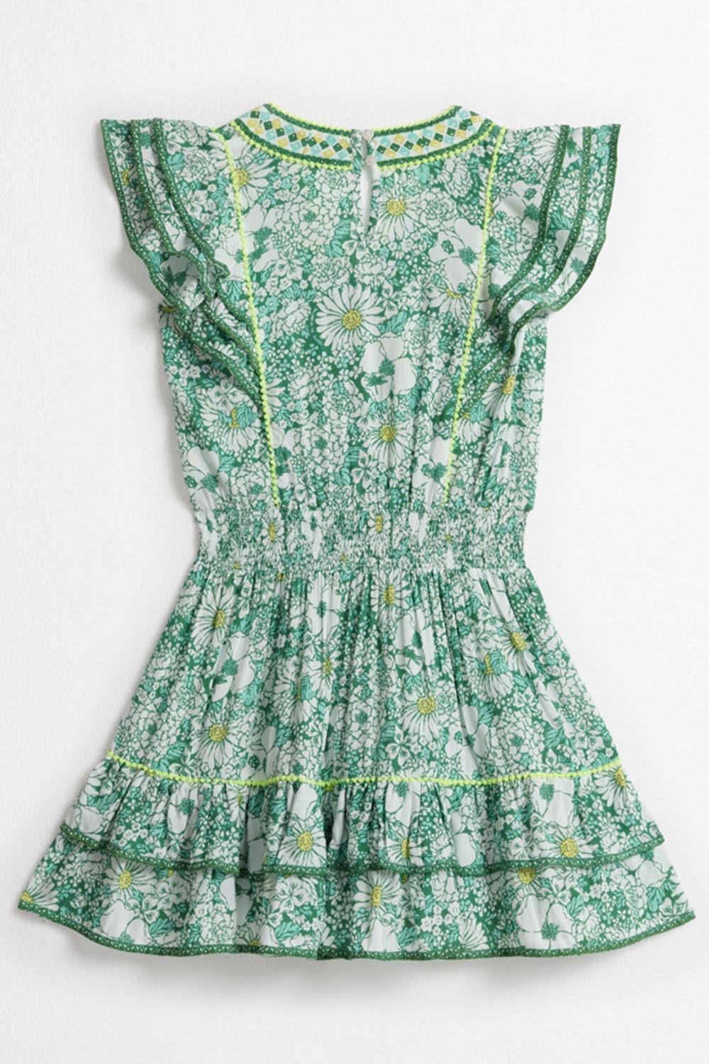 Kids Mini Dress Camila - Green Mid 70'S Garden