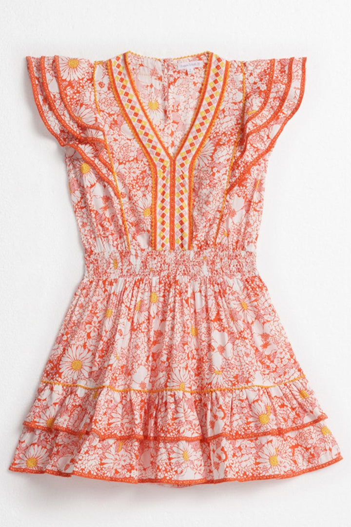 Kids Mini Dress Camila - Orange Mid 70'S Garden