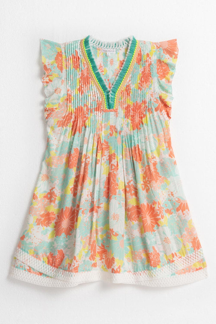 Kids Mini Dress Sasha - Orange Flower Mix