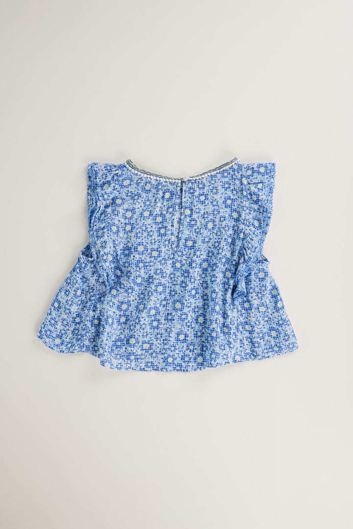 Kids Blouse Amber Blue Je T'Aime