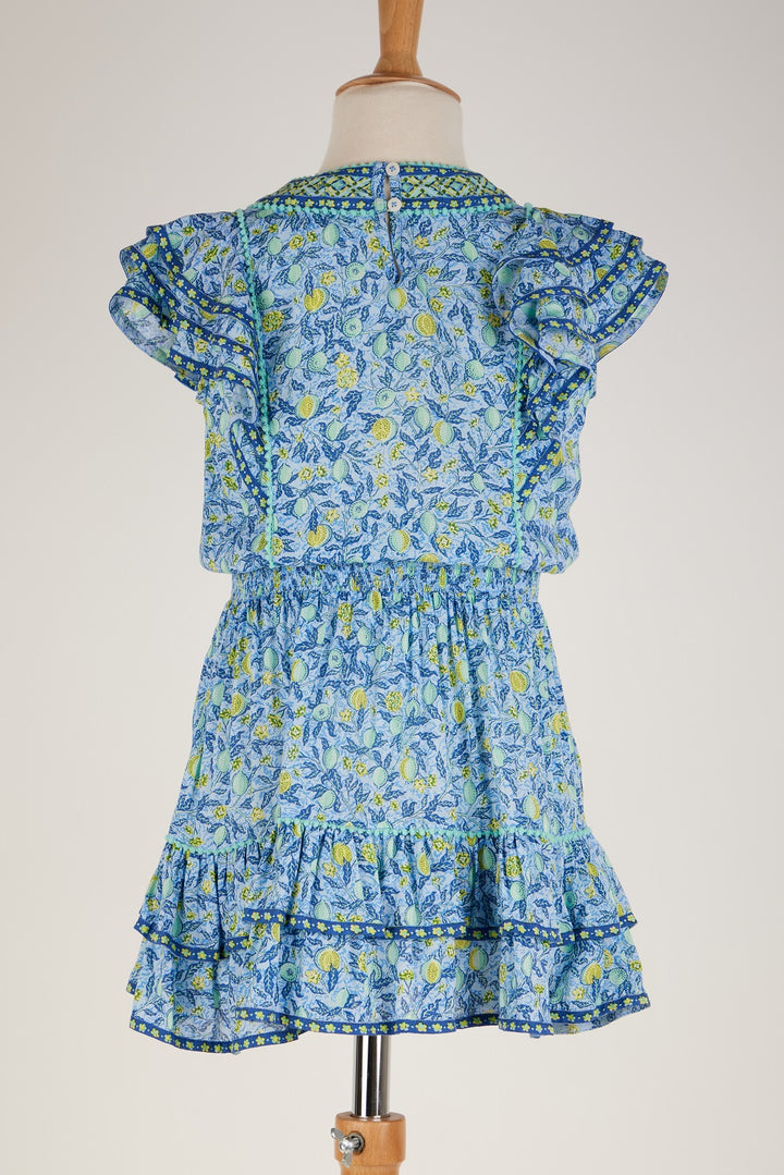 Kids Mini Dress Camila Blue Lemon