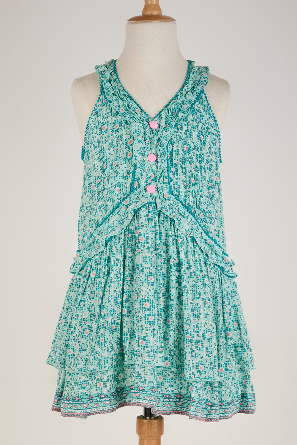 Kids Mini Dress Mae Aqua Je T'Aime