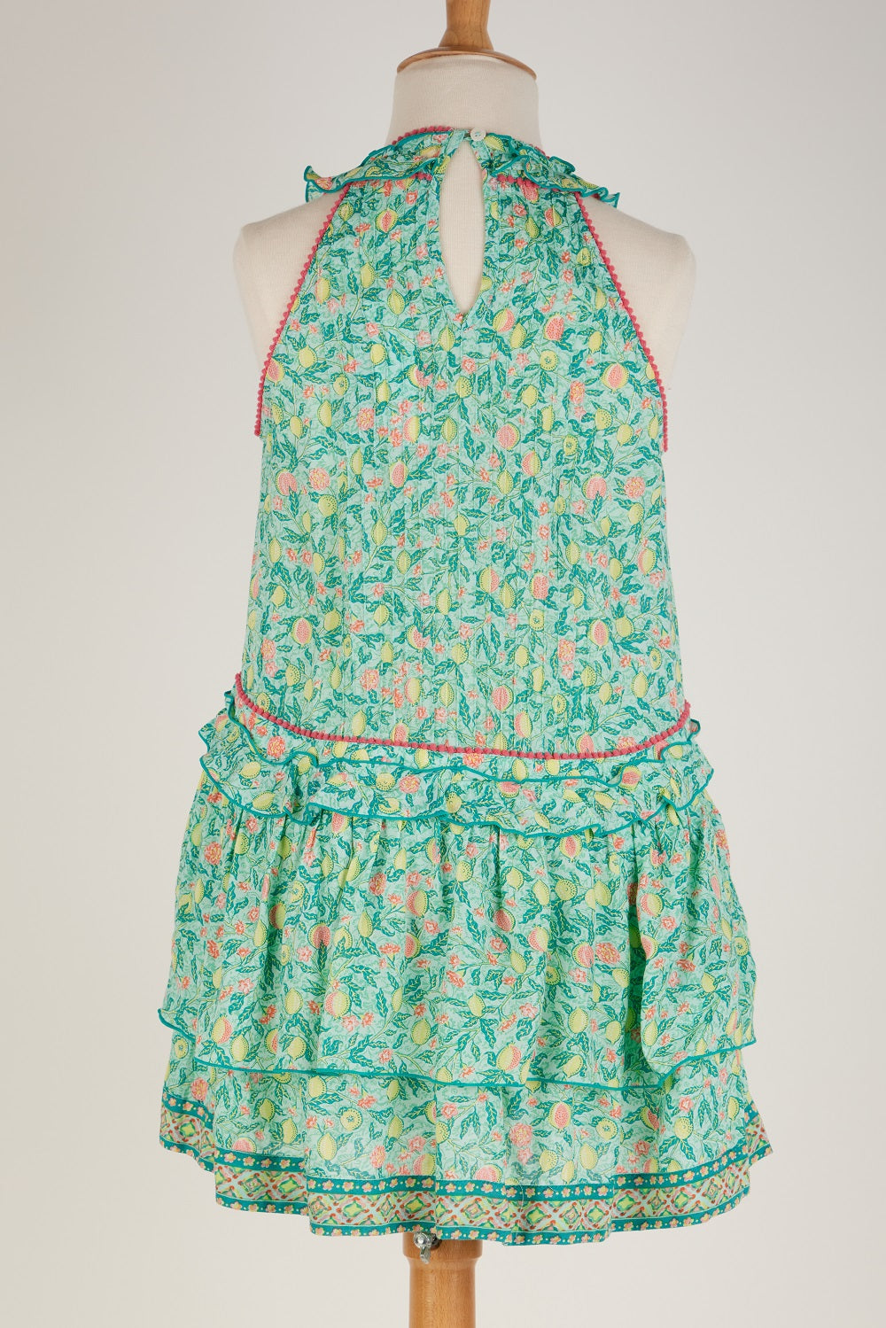 Kids Mini Dress Mae Aqua Lemon