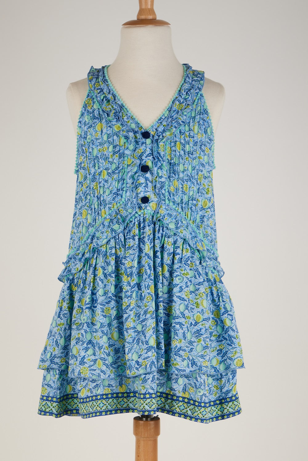 Kids Mini Dress Mae Blue Lemon