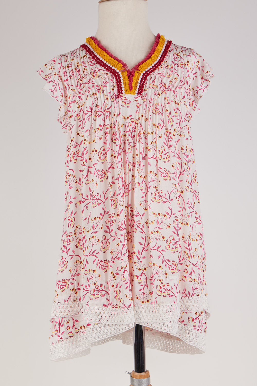 Poupette St Barth - Kids Mini Dress Sasha Pink Cerise